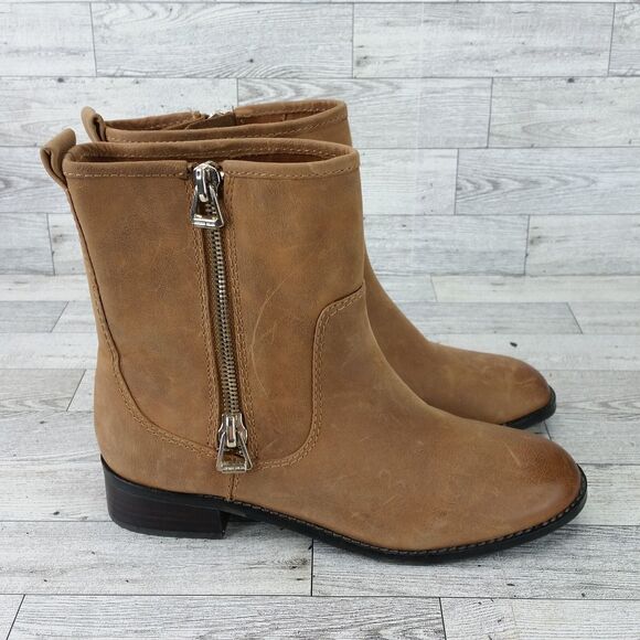 Antonio Melani Booties Cognac Brown Leather Ankle Boots Sz 8 M Steampunk Western - Picture 2 of 9